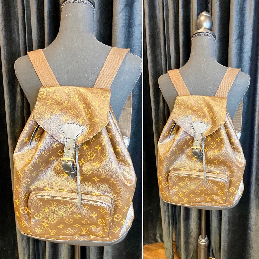 Louis Vuitton Montsouris GM backpack custom dyed black with organizer - Picture 15 of 16
